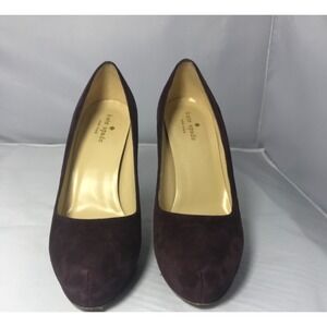 Kate Spade New York Suede Block Heel Pumps‎ Deep Plum Size 8